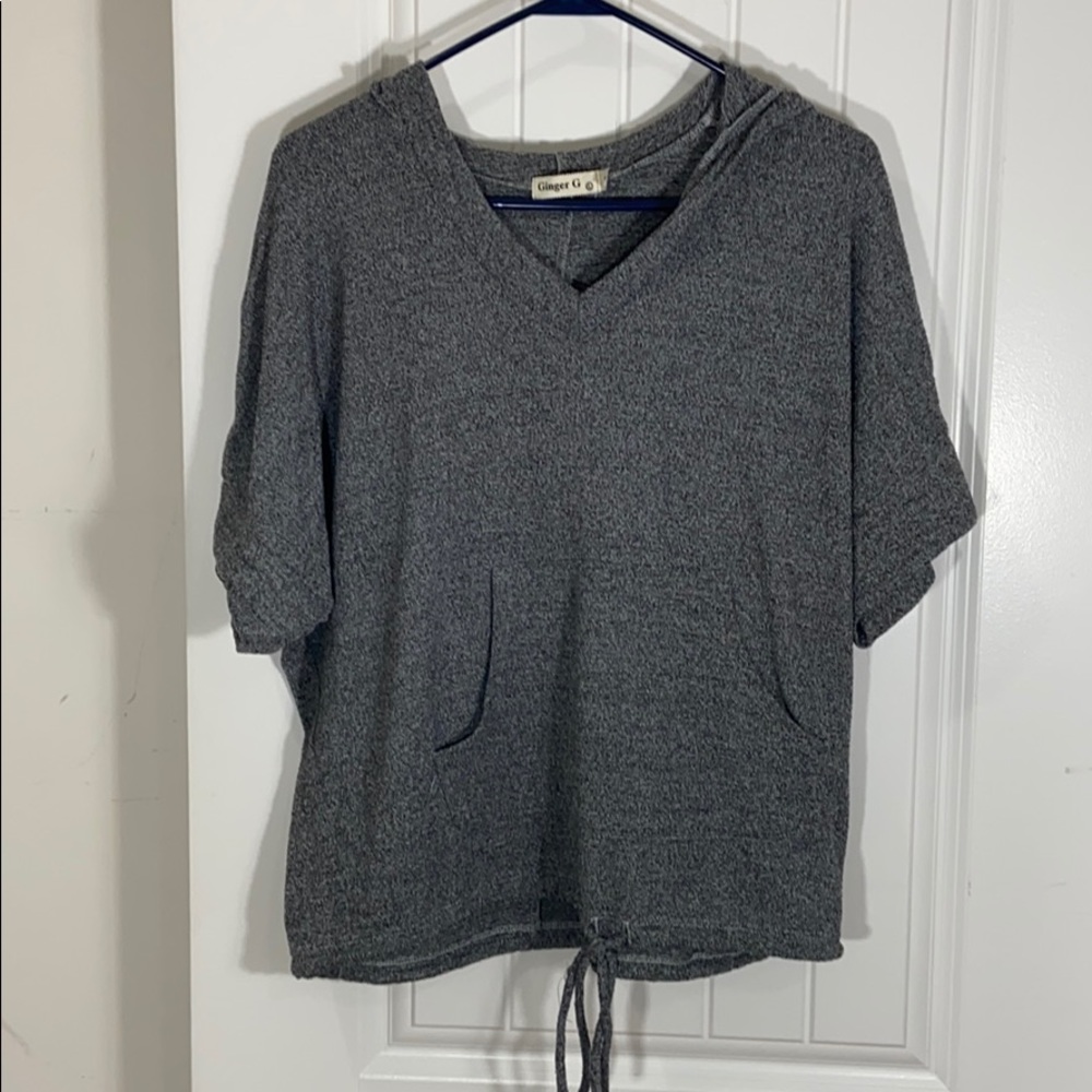 🔥🔥🔥Ginger G Large Crop Top Hoodie Grey